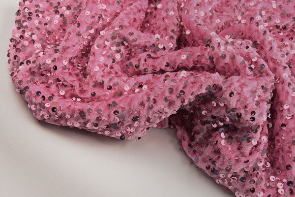 Pailletten op Velours Roze
