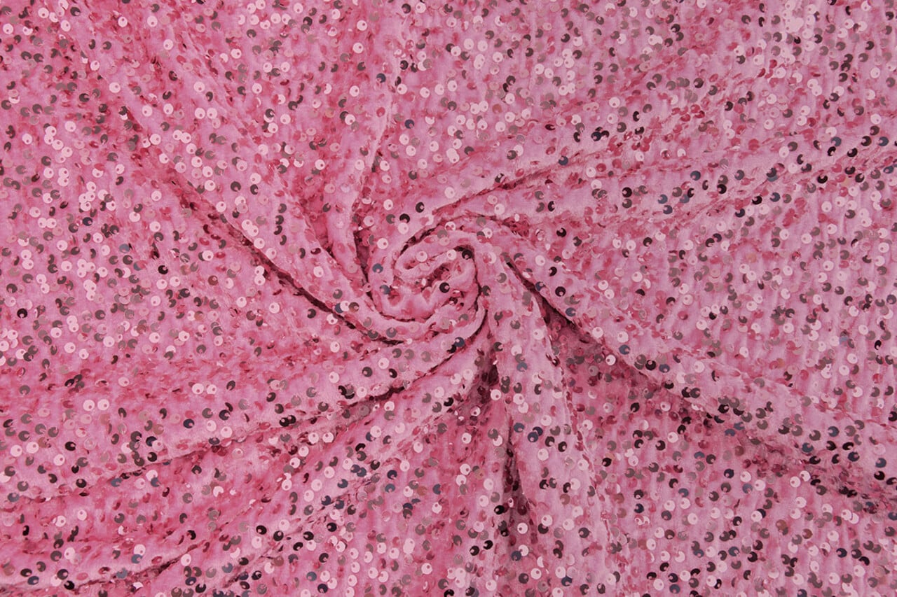 Velours à Sequins Rose Velours à Sequins Rose