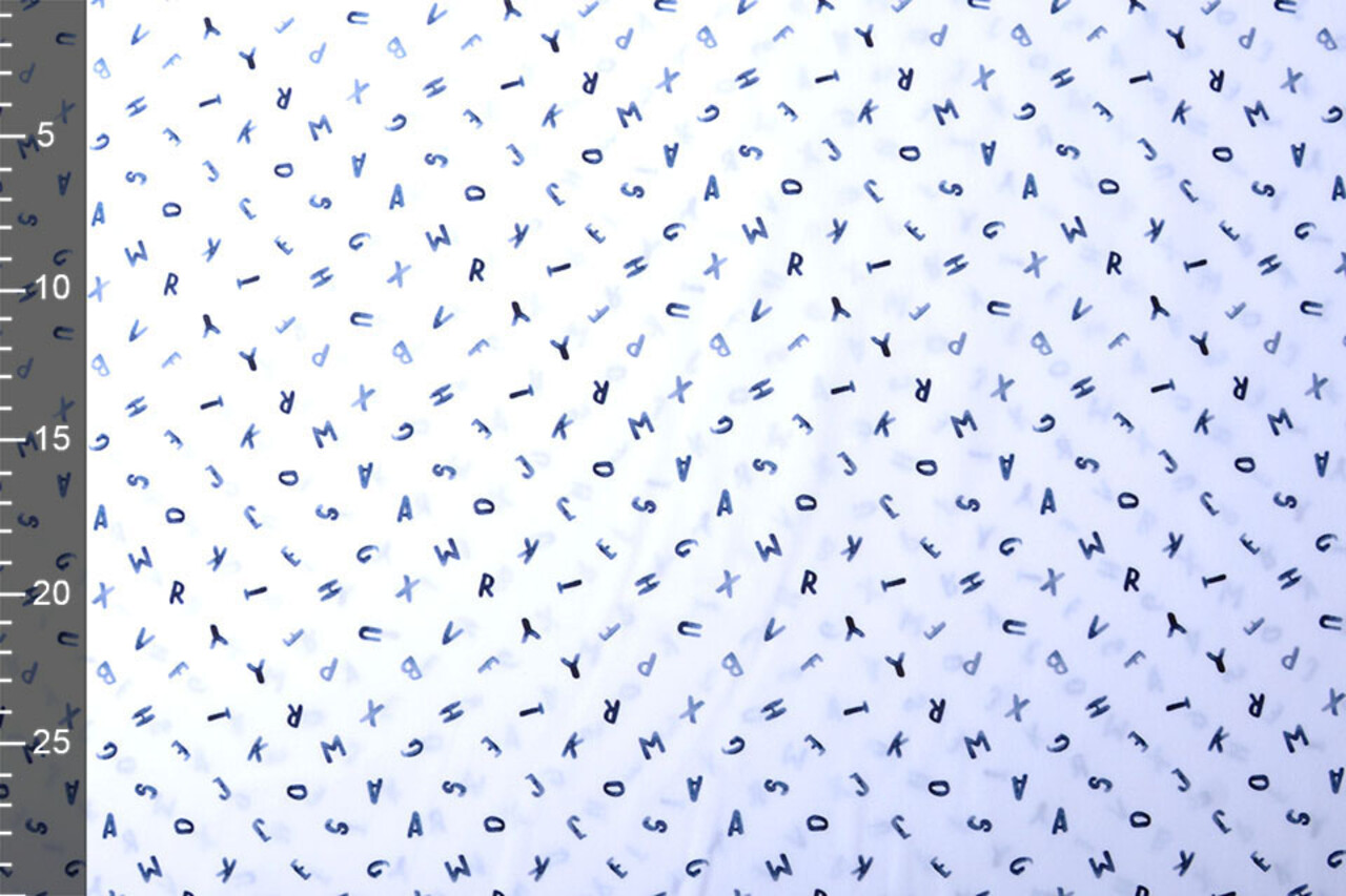 Oeko-Tex® 100% Digitale Cotone Alfabet Bianco Blu Navy Oeko-Tex® 100% Digitale Cotone Alfabet Bianco Blu Navy