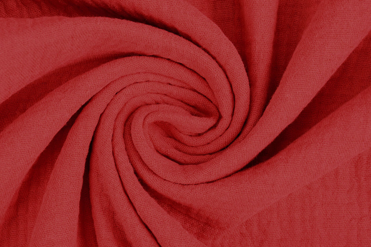 Oeko-Tex®  Baumwoll Musselin Stoff Rot Oeko-Tex®  Baumwoll Musselin Stoff Rot