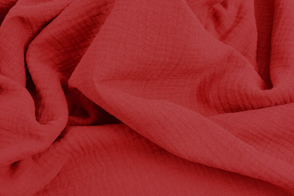 Oeko-Tex® Coton Double Gaze Tissu Rouge Oeko-Tex® Coton Double Gaze Tissu Rouge