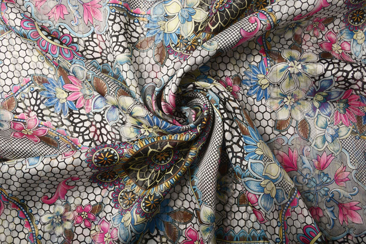 Chiffon Satin Lurex Madu Chiffon Satin Lurex Madu