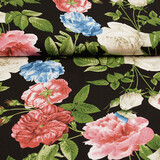 100% Viscose Sophia Vlinder op Rozen Zwart 100% Viscose Sophia Vlinder op Rozen Zwart