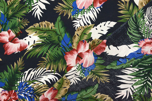 100% Viscose Flores Desierto Marine