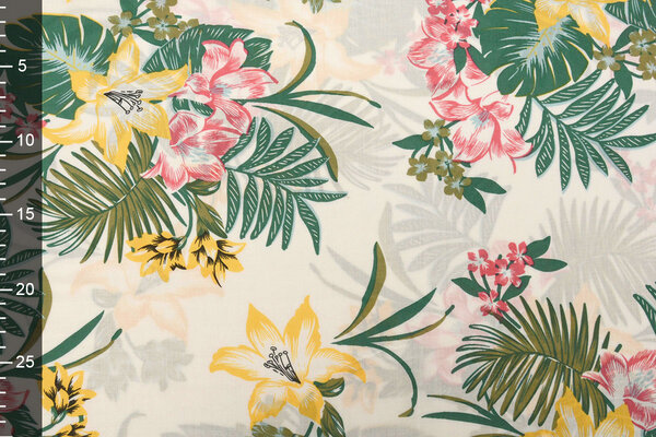 100% Viscose Amazone Leaves White 100% Viscose Amazone Leaves White