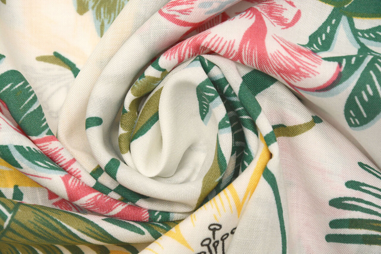 100% Viscose Amazone Leaves White 100% Viscose Amazone Leaves White