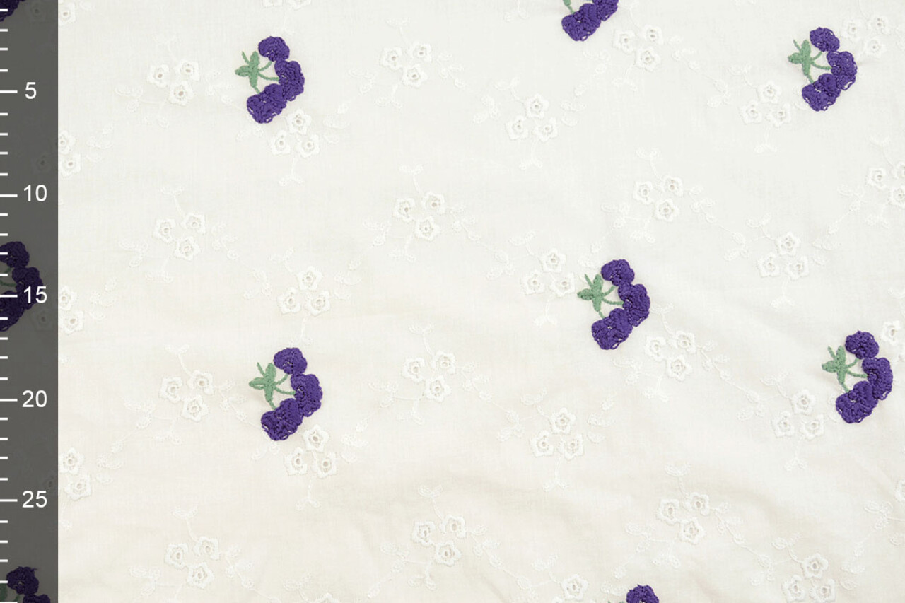 Stickerei Baumwolle Blume Kaylee Lila