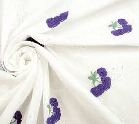 Stickerei Baumwolle Blume Kaylee Lila