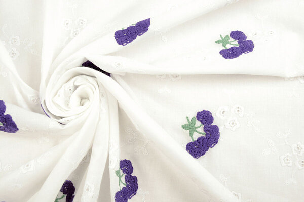 Stickerei Baumwolle Blume Kaylee Lila