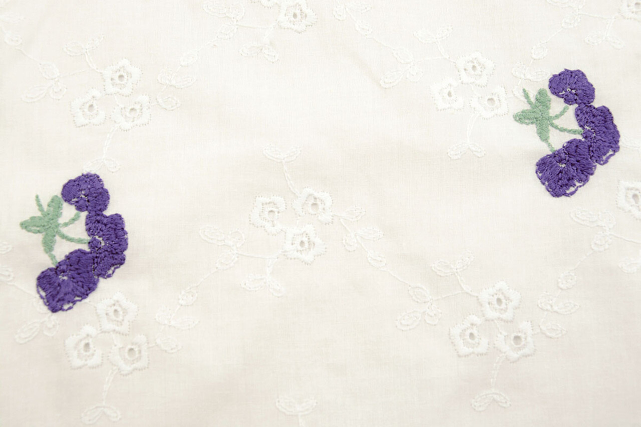 Stickerei Baumwolle Blume Kaylee Lila