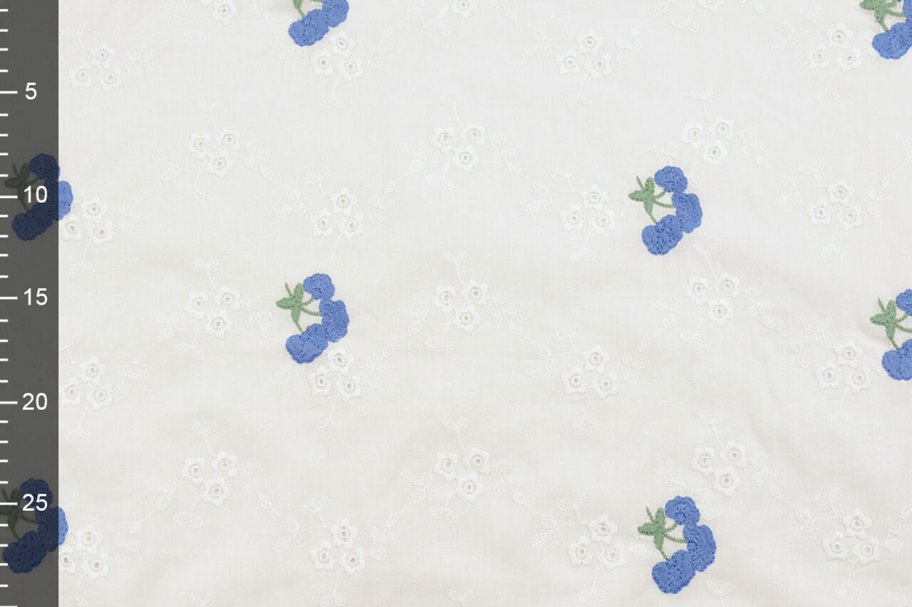Broderie Katoen Bloem Kaylee Blauw Broderie Katoen Bloem Kaylee Blauw