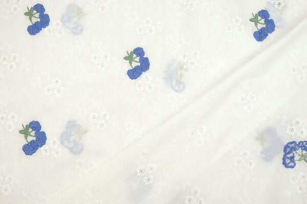 Stickerei Baumwolle Blume Kaylee Blau Stickerei Baumwolle Blume Kaylee Blau