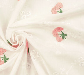 Stickerei Baumwolle Blume Kaylee Rosa