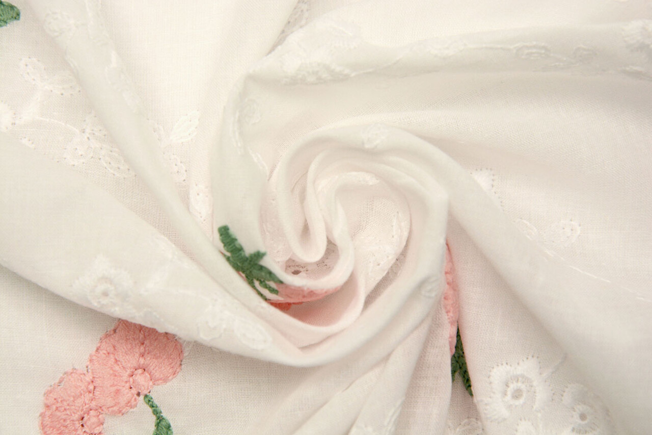 Stickerei Baumwolle Blume Kaylee Rosa Stickerei Baumwolle Blume Kaylee Rosa