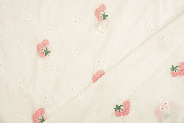 Embroidery Cotton Flower Kaylee Pink Embroidery Cotton Flower Kaylee Pink