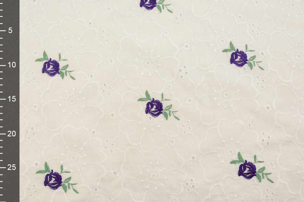 Stickerei Baumwolle Rosen Lila Stickerei Baumwolle Rosen Lila