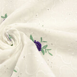 Broderie Katoen Roosjes Paars Broderie Katoen Roosjes Paars