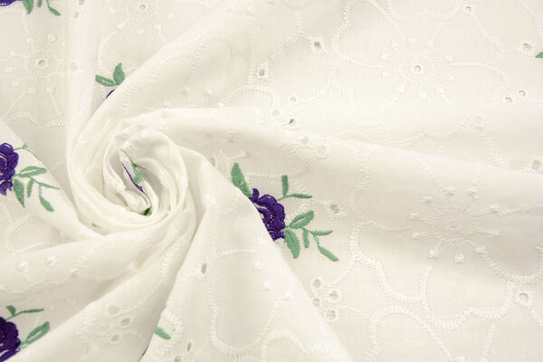 Stickerei Baumwolle Rosen Lila Stickerei Baumwolle Rosen Lila