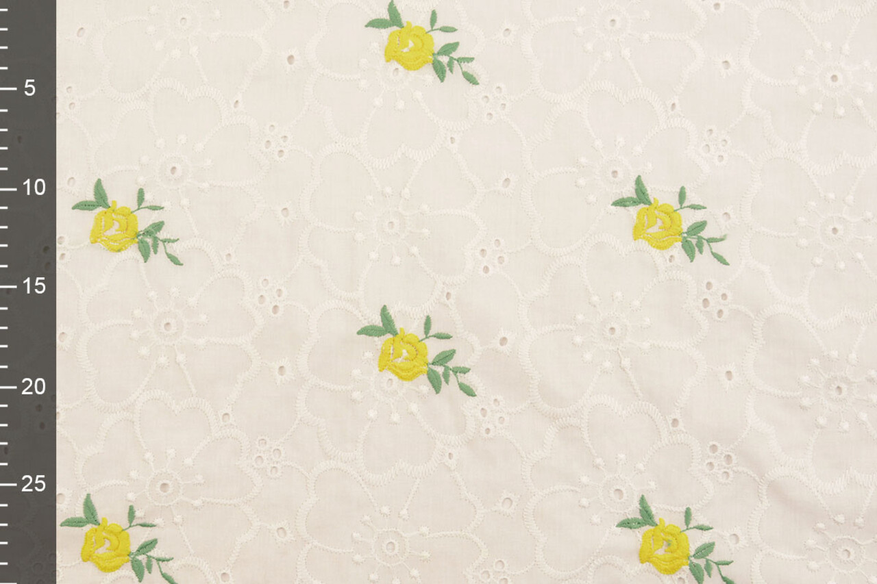 Embroidery Cotton Roses Yellow Embroidery Cotton Roses Yellow