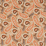 100% Viscosa Yingi Paisley Marrón Naranja