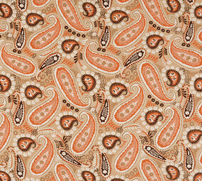 100% Viscosa Yingi Paisley Marrone Arancione 100% Viscosa Yingi Paisley Marrone Arancione