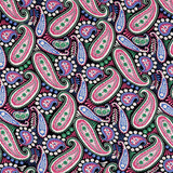 100% Viscose Yingi Paisley Zwart Roze 100% Viscose Yingi Paisley Zwart Roze