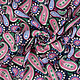 100% Viscose Yingi Paisley Zwart Roze