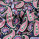 100% Viscose Yingi Paisley Zwart Roze