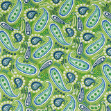 100% Viscose Yingi Paisley Green Blue 100% Viscose Yingi Paisley Green Blue
