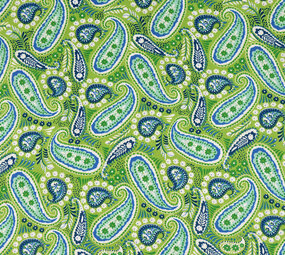 100% Viscose Yingi Paisley Groen Blauw 100% Viscose Yingi Paisley Groen Blauw