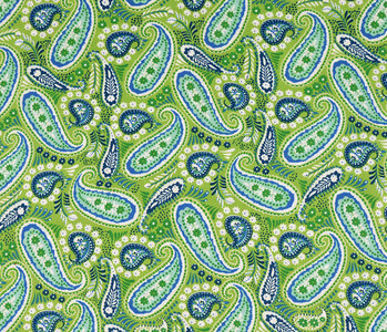 100% Viscose Yingi Paisley Green Blue