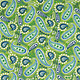 100% Viscose Yingi Paisley Groen Blauw