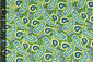 100% Viscose Yingi Paisley Green Blue 100% Viscose Yingi Paisley Green Blue