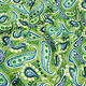 100% Viscose Yingi Paisley Groen Blauw