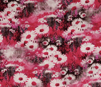 100% Viscose Daisy Fuchsia