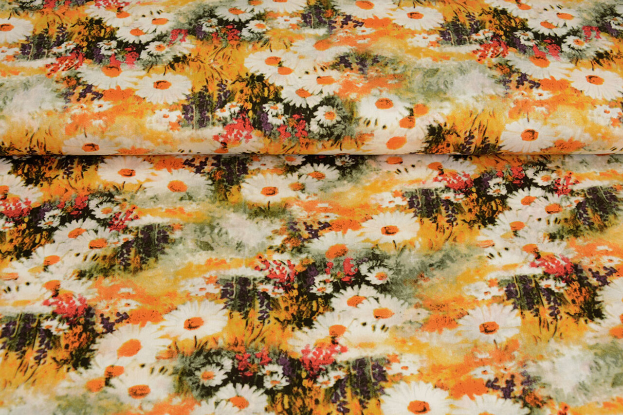 100 % Viscose Daisy Jaune