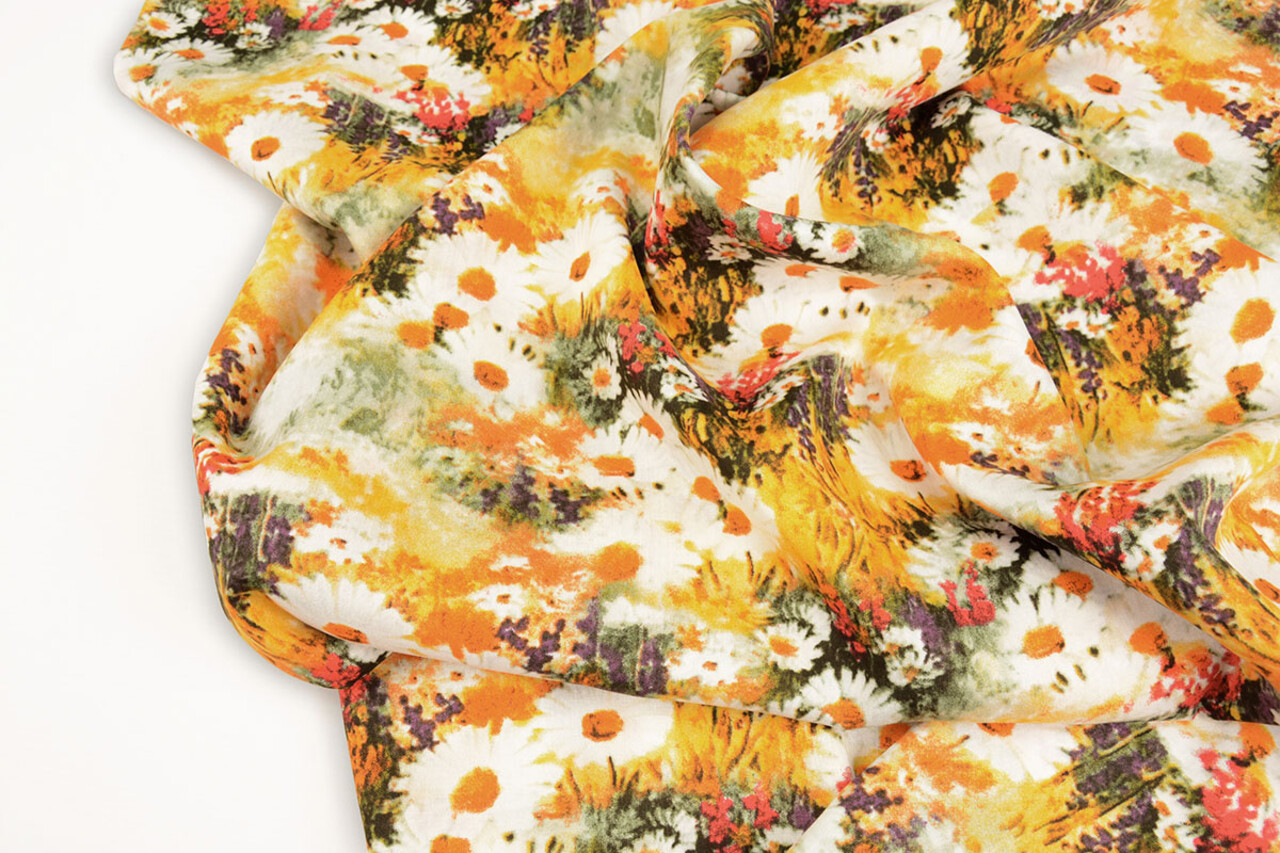 100 % Viscose Daisy Jaune