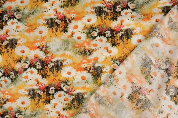100 % Viscose Daisy Jaune