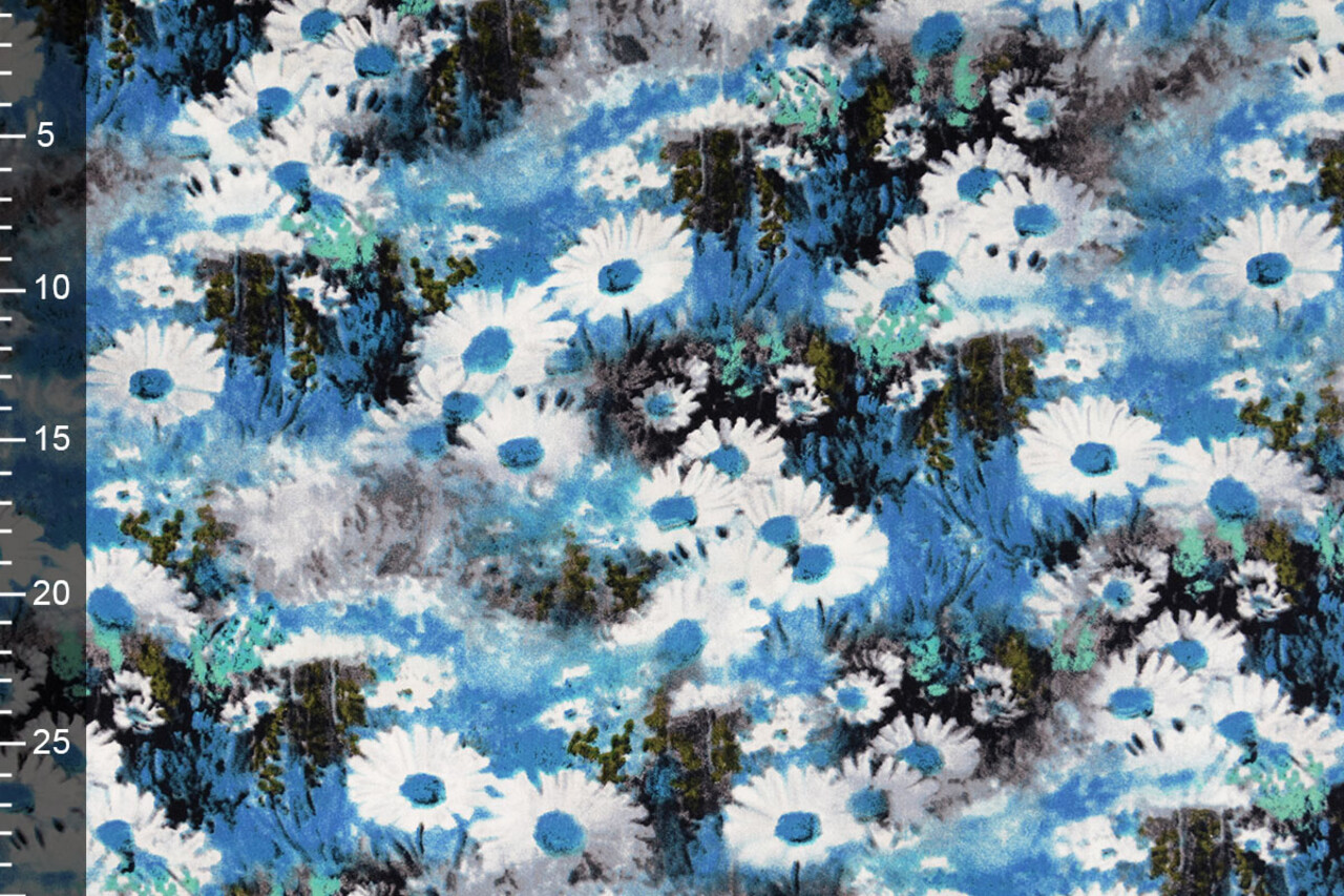 100% Viscose Daisy Blue