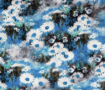 100% Viscose Daisy Blauw