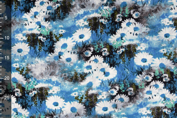 100% Viscose Daisy Blue