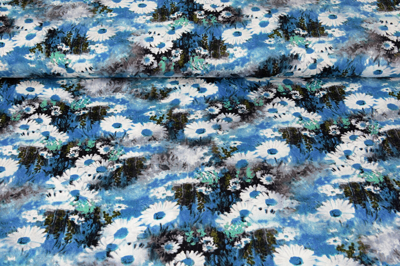100% Viscose Daisy Blauw 100% Viscose Daisy Blauw
