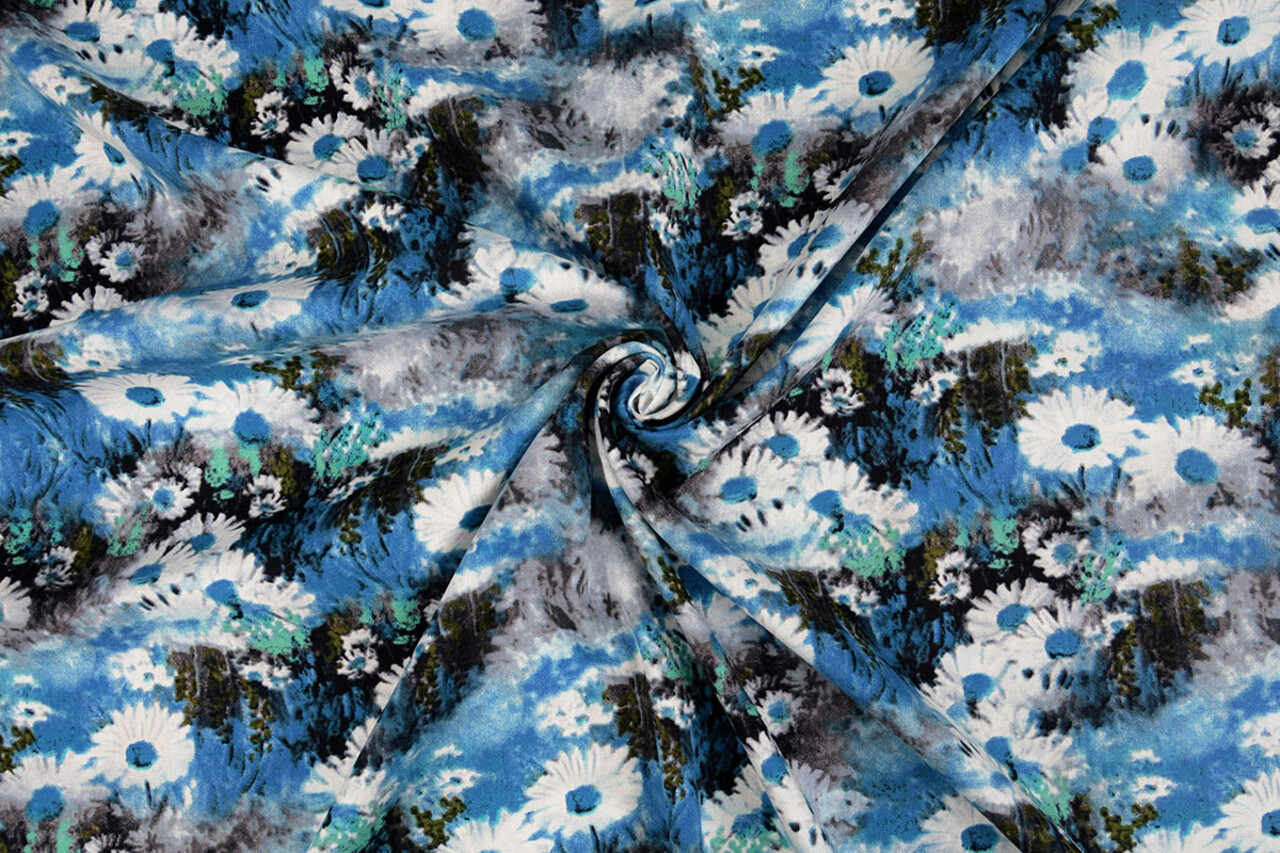 100% Viscose Daisy Blauw 100% Viscose Daisy Blauw