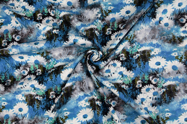 100% Viscose Daisy Blue