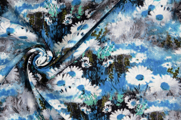 100% Viscose Daisy Blue