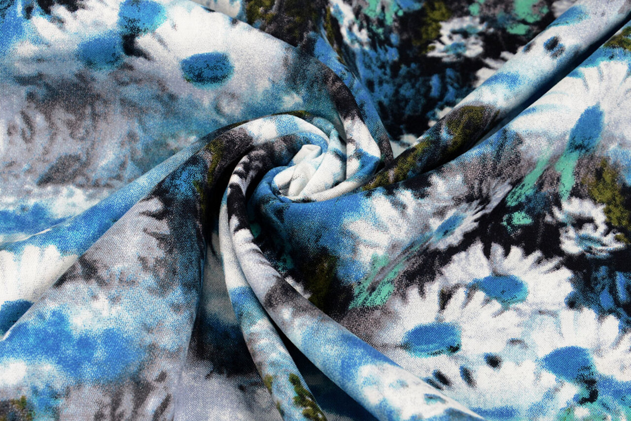100% Viscose Daisy Blue