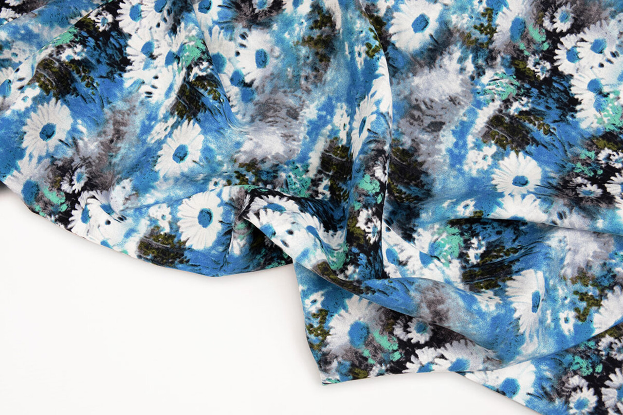 100% Viscose Daisy Blauw 100% Viscose Daisy Blauw