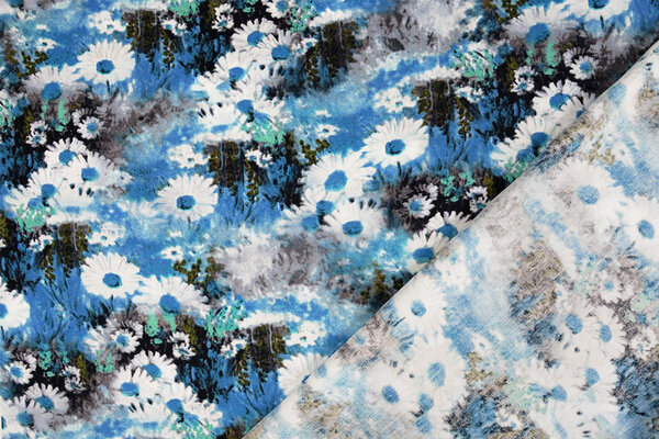 100% Viscose Daisy Blauw 100% Viscose Daisy Blauw