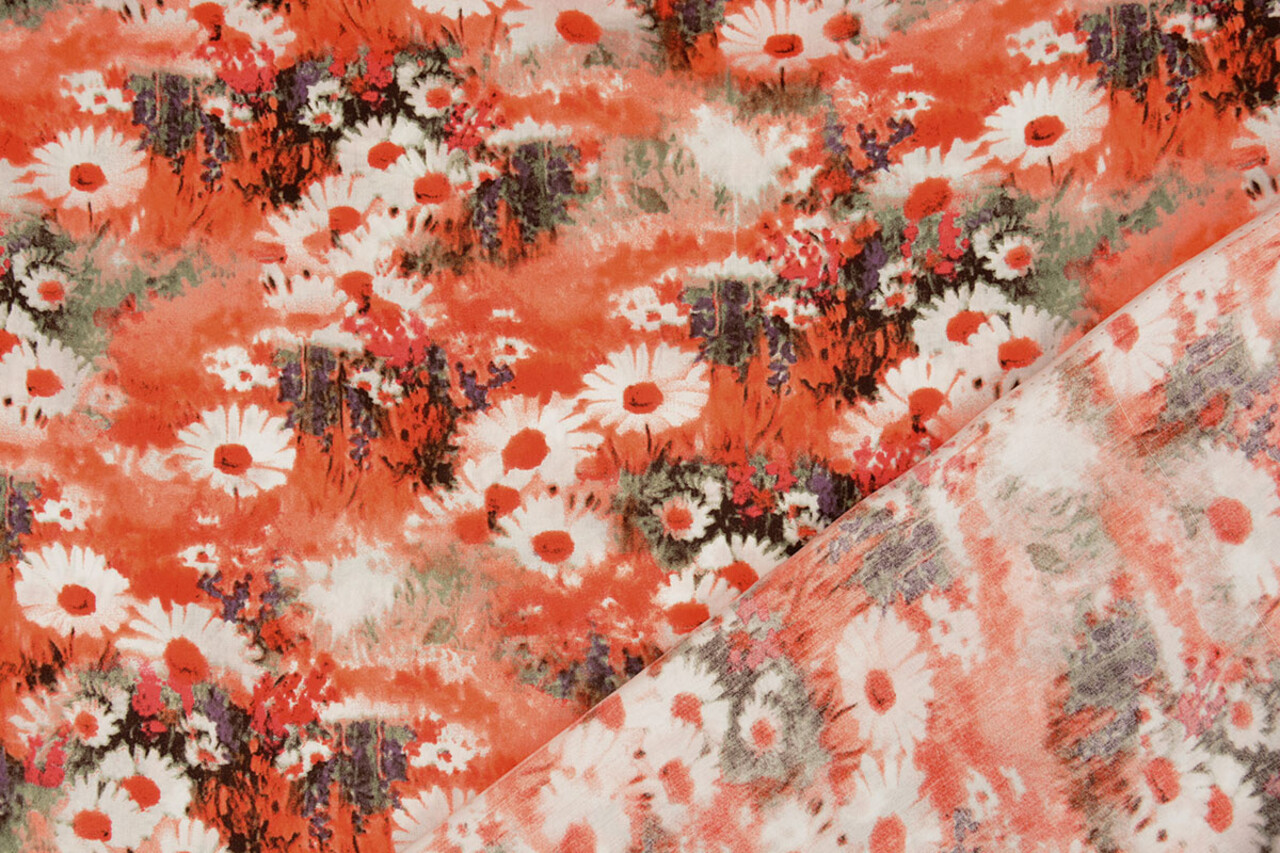 100% Viscose Daisy Oranje 100% Viscose Daisy Oranje