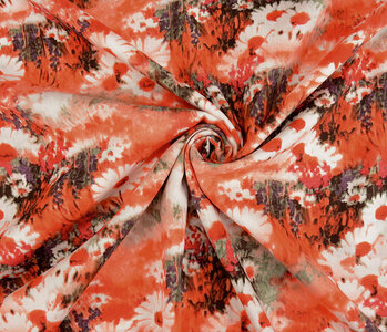 100% Viscose Daisy Orange